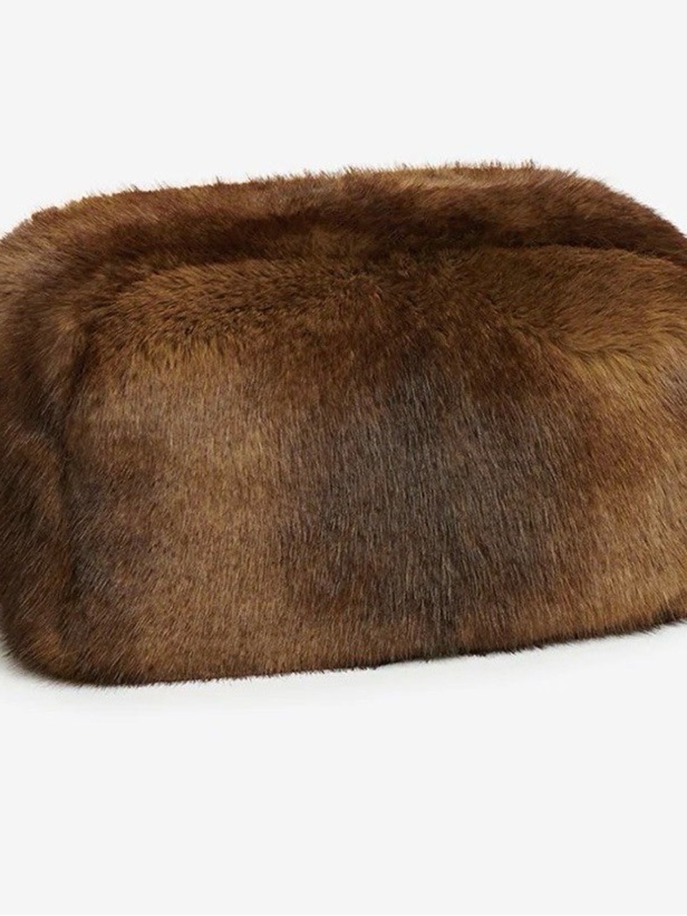 Apparis pouch Faux Mink Jumbo Noor Fur Clutch - Brown - Picture 2 of 3